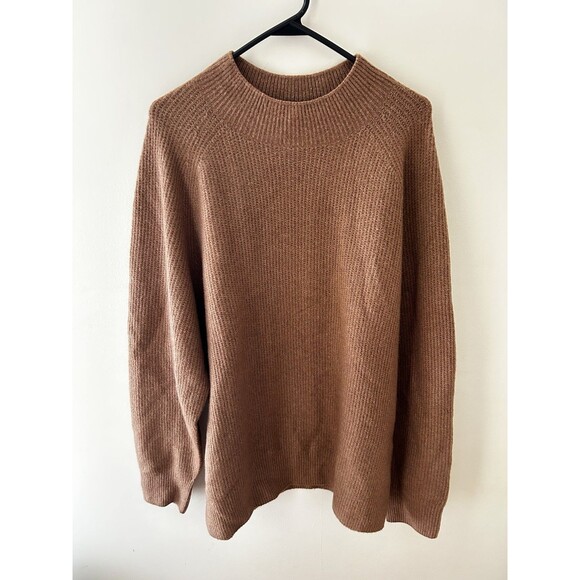 Uniqlo Sweater Womens Sz XL Brown Knit Crew Neck Pullover Casual Soft Capsule - Picture 1 of 4